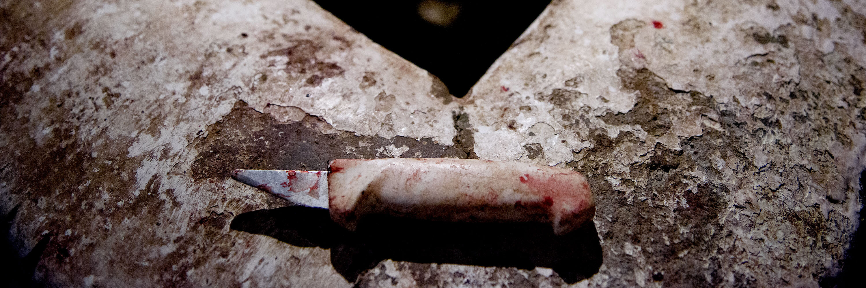 schlachtermesser mit blut