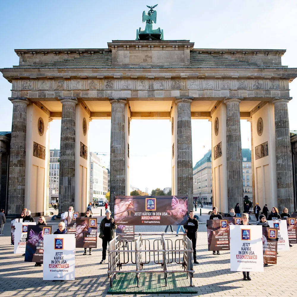 Protest am Brandenburger Tor.
