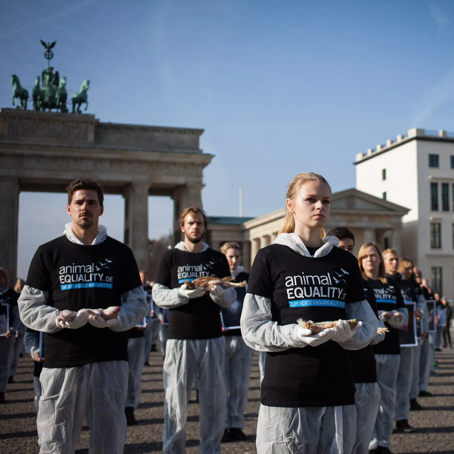 Tierkörperaktion vor dem Brandenburger Tor