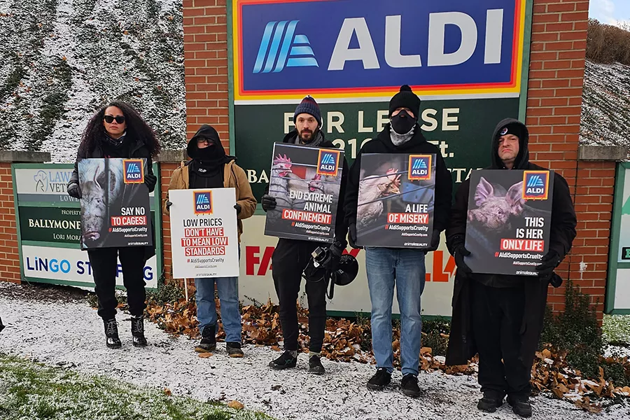 Protest vor einem ALDI in den USA