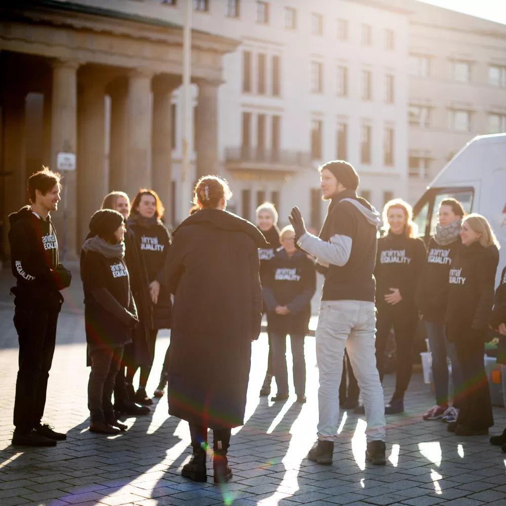 Animal Defender bei Protest