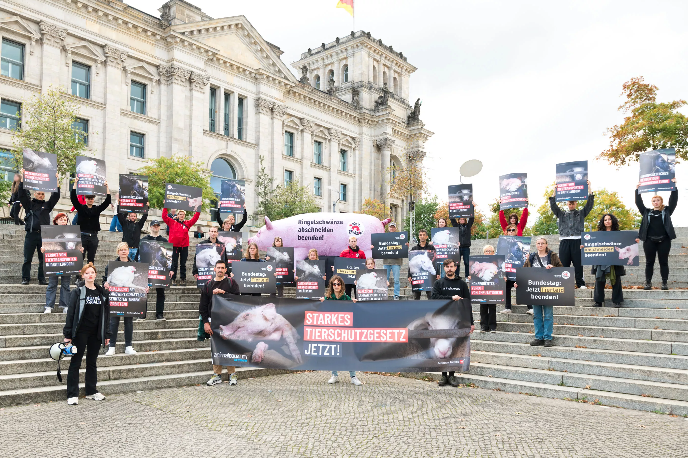 Animal Defender bei Protest