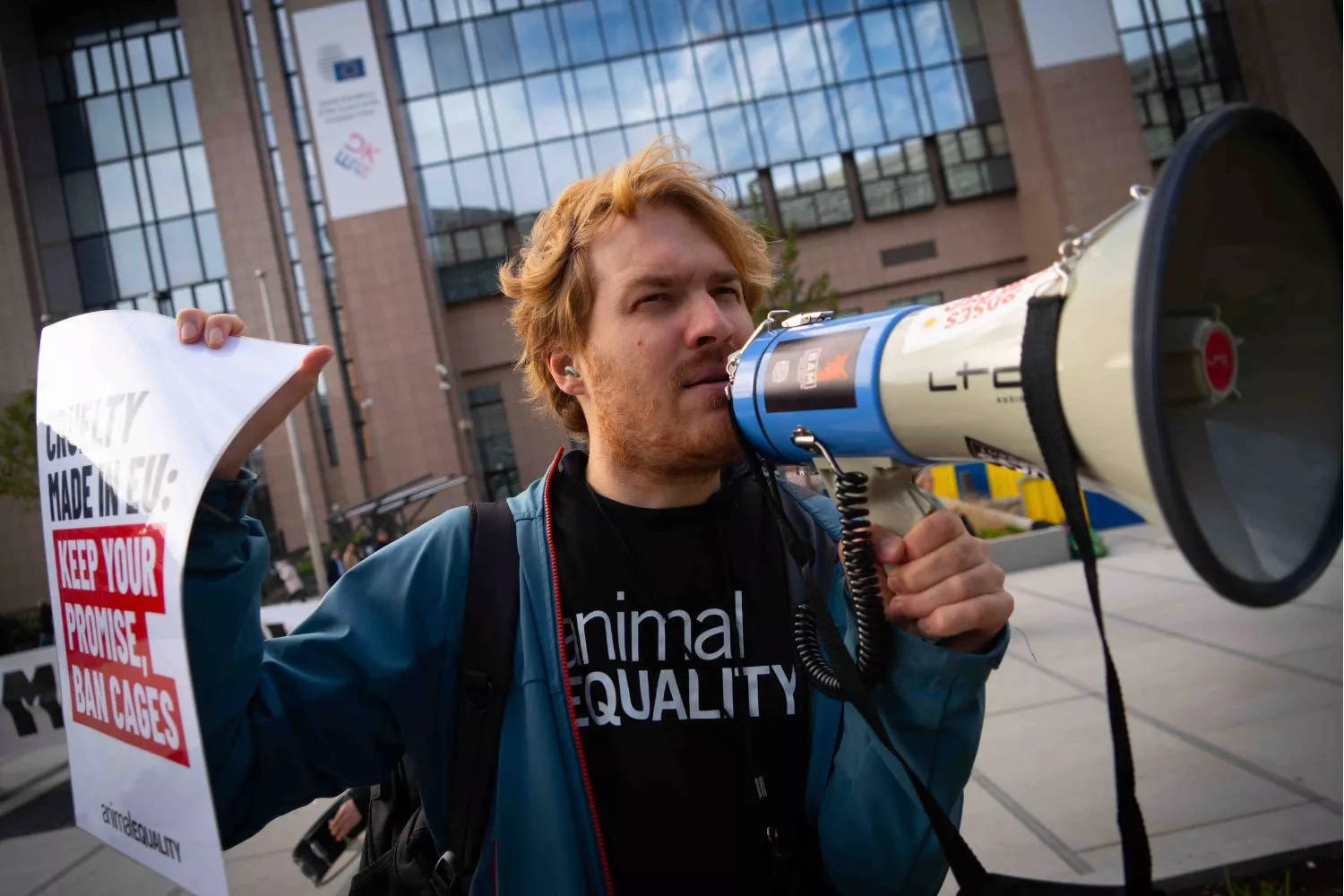 Aktivist bei einem Protest