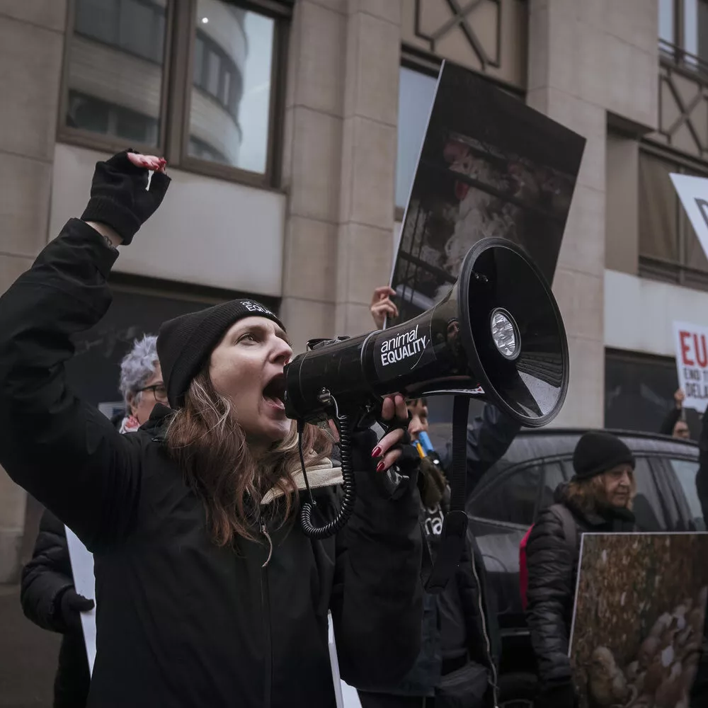 Aktivistin bei Protest